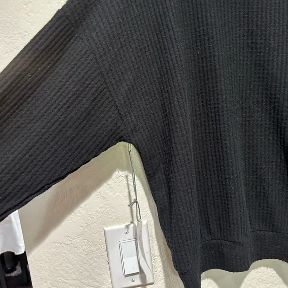 NWT NINE‎ BRITTON black waffle drop shoulder size large top - Picture 6 of 6